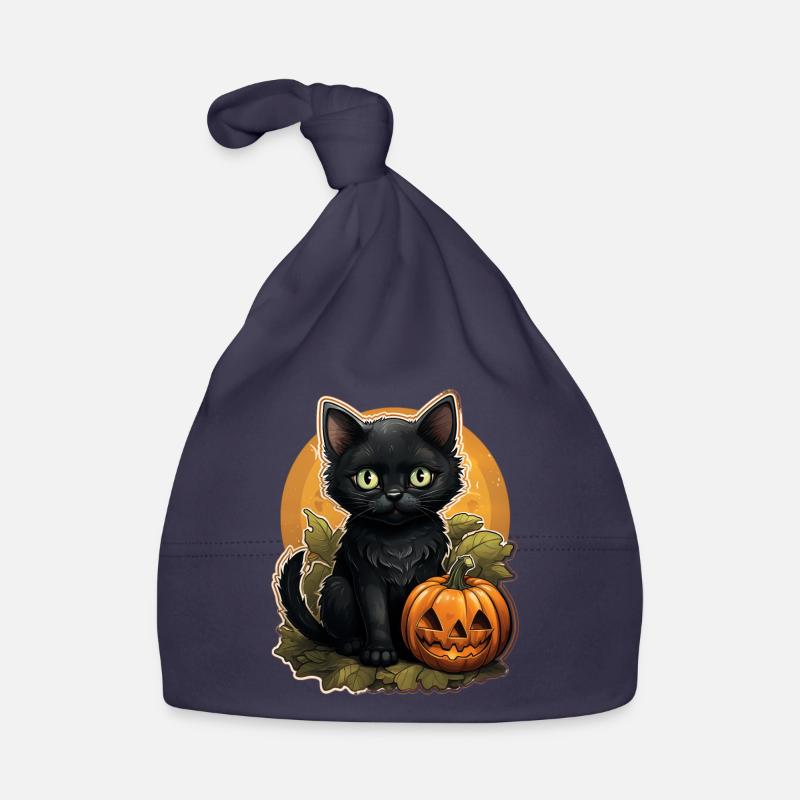Black Cat Halloween Pumpkin - Cat Baby Bio-Mütze