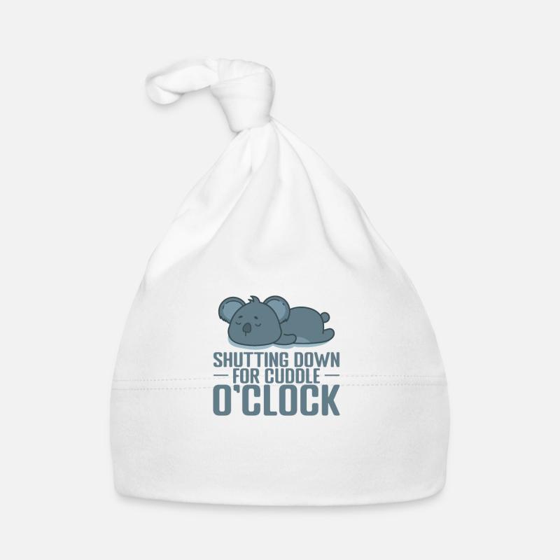 Shutting down for cuddle o'Clock Pyjama - Organic Baby Cap - white