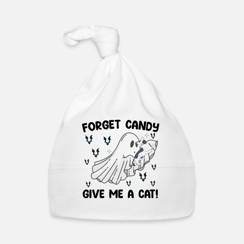 Forget Candy Give Me A Cat Halloween Organic Baby Cap