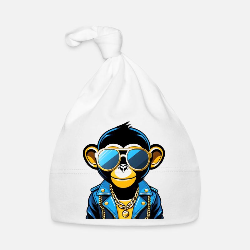 Singe avec des lunettes de soleil Bonnet bio Bébé