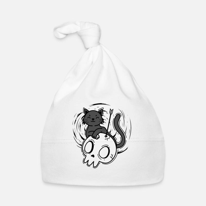 Chat avec crâne de style gothique Bonnet bio Bébé