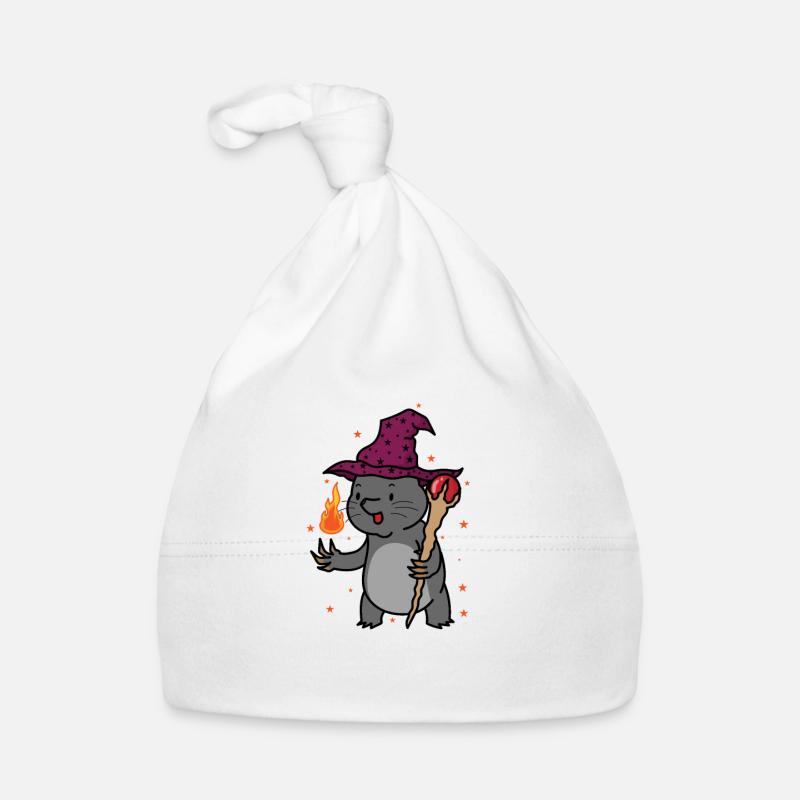 Mole as a wizard animal mound of earth Organic Baby Cap