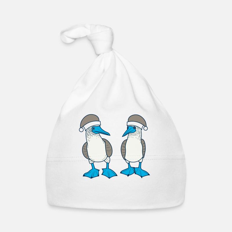 Blue-footed booby Christmas Organic Baby Cap