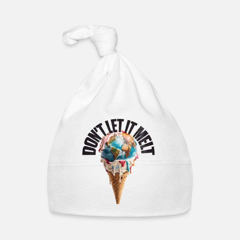 Melting earth in the ice cream cone Don't let it melt Organic Baby Cap