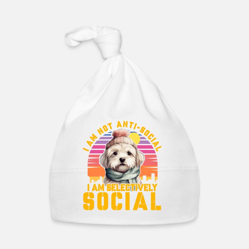 Je ne suis pas antisocial Je suis sélectivement social Bonnet bio Bébé
