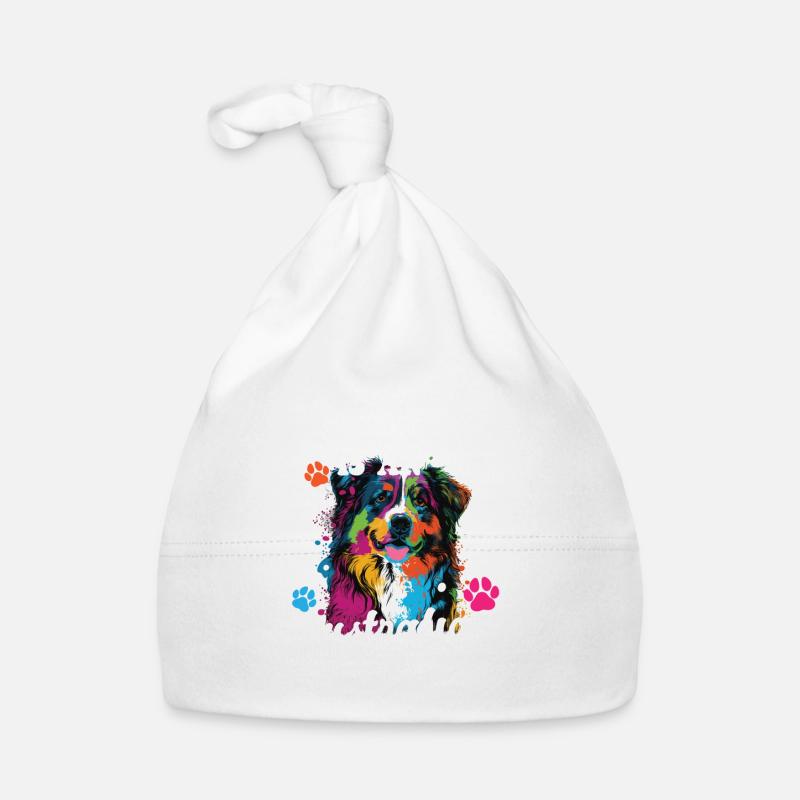 Australian Shepherd Pop Art & Dog Lover & Splash Organic Baby Cap