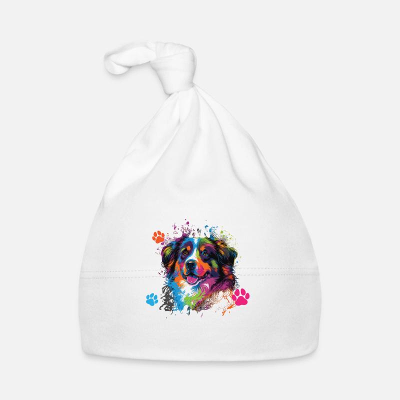 Australian Shepherd Pop Art & Dog Lover & Splash Organic Baby Cap