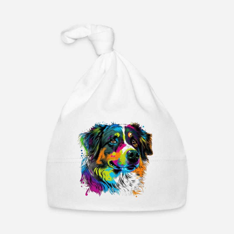 Australian Shepherd Pop Art & Dog Lover & Splash Organic Baby Cap
