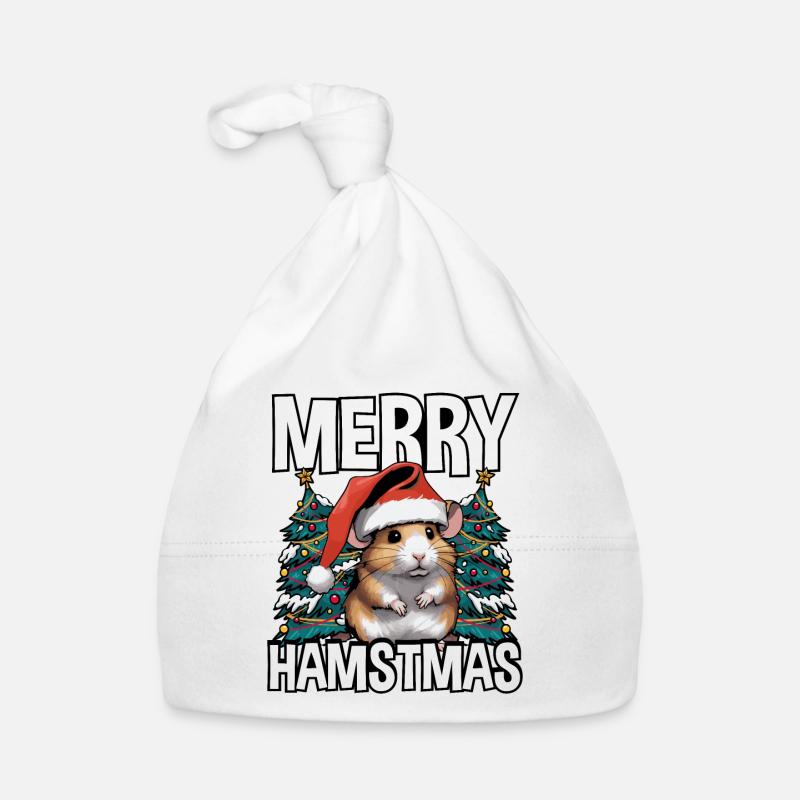 Hamstmas blancs mignons et joyeux Bonnet bio Bébé