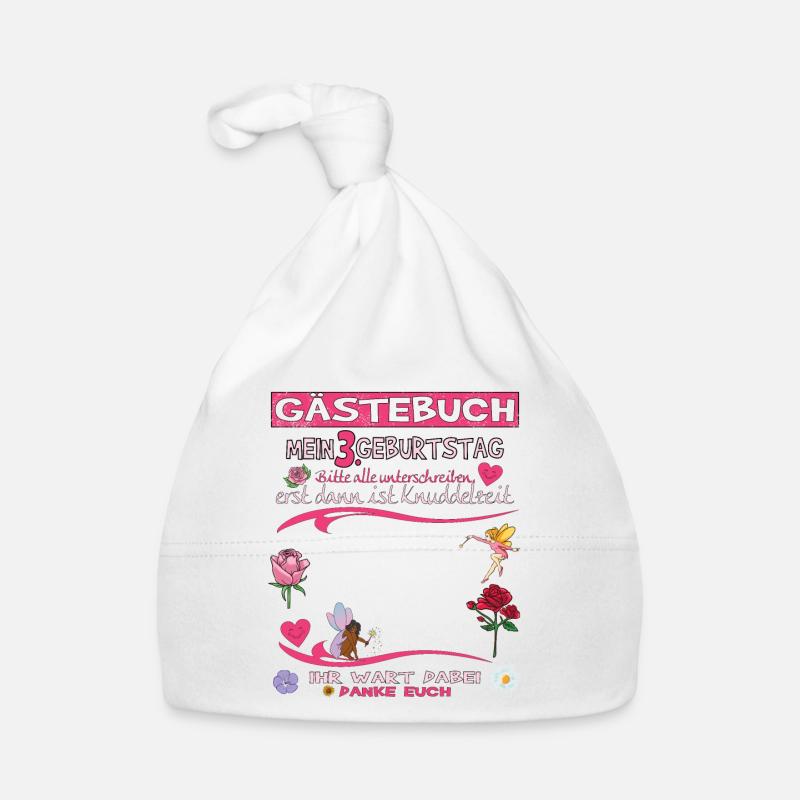 3. Geburtstag Mädchen & Junge Gästebuch Baby Bio-Mütze