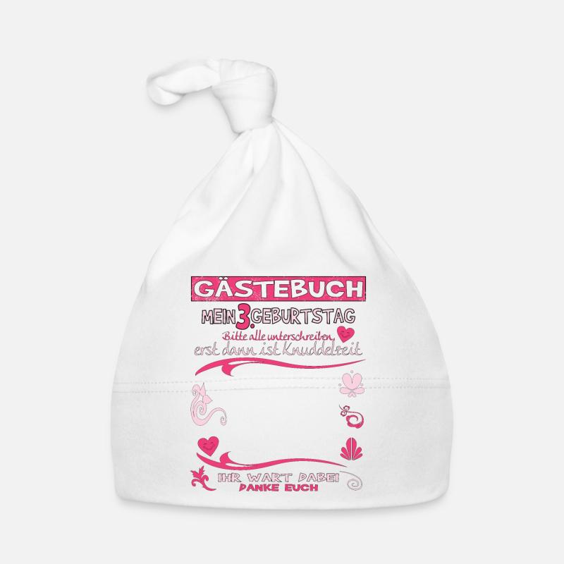 3. Geburtstag Mädchen & Junge Gästebuch Baby Bio-Mütze