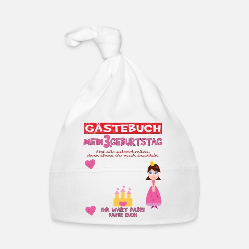 3. Geburtstag Mädchen & Junge Gästebuch Baby Bio-Mütze