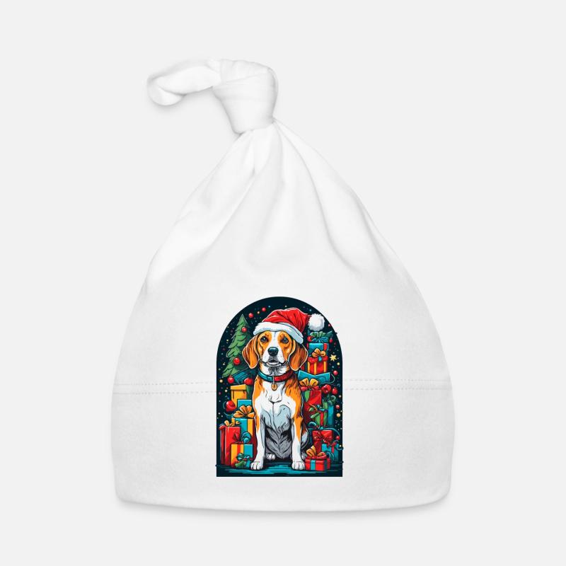 Drôle de beagle avec chapeau de Père Noël Bonnet bio Bébé