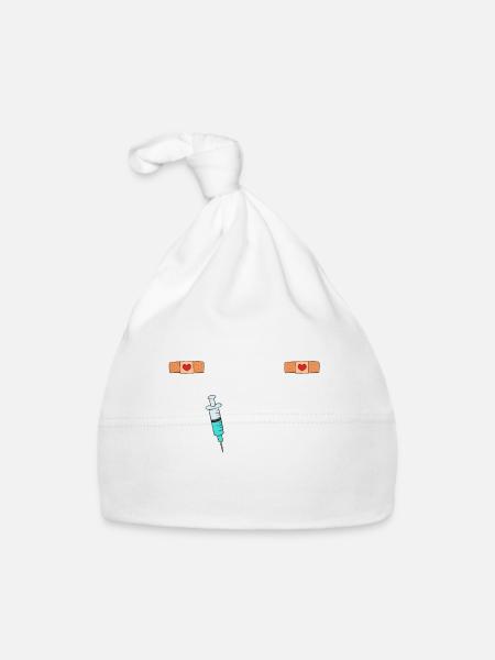 Funny Nurse Gifts - Organic Baby Cap - white - Front