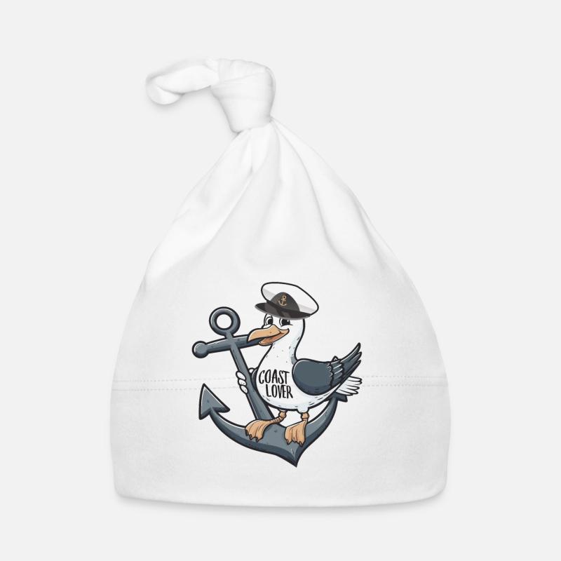 Coast Lover Seagull Möwe Anker Sailor Anchor Baby Bio-Mütze