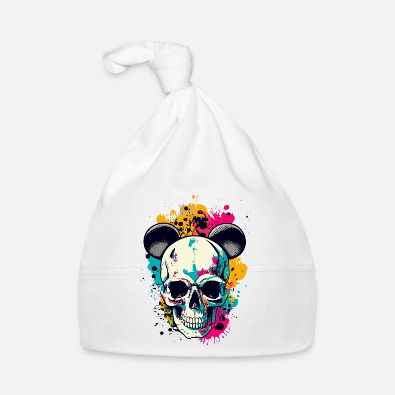 Skull with Mouse Ears Skull Organic Baby Cap