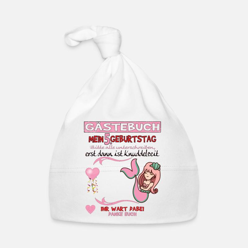 5. Geburtstag Mädchen & Junge Gästebuch Baby Bio-Mütze