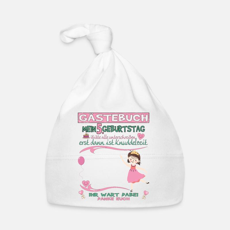 5. Geburtstag Mädchen & Junge Gästebuch Baby Bio-Mütze