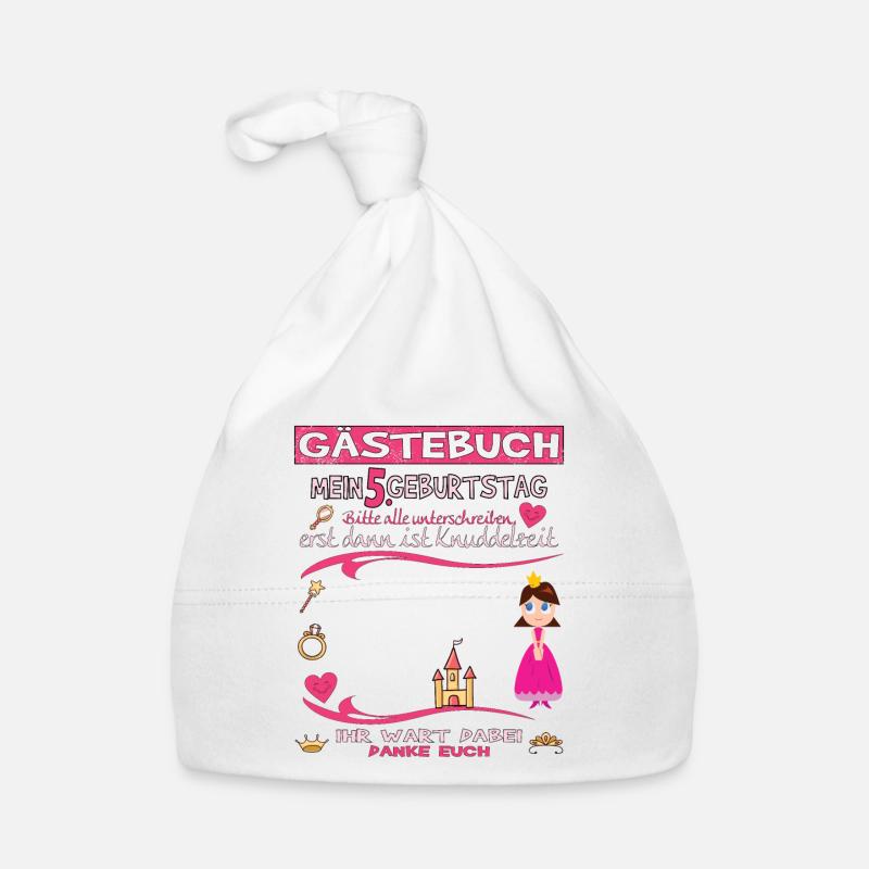 5. Geburtstag Mädchen & Junge Gästebuch Baby Bio-Mütze