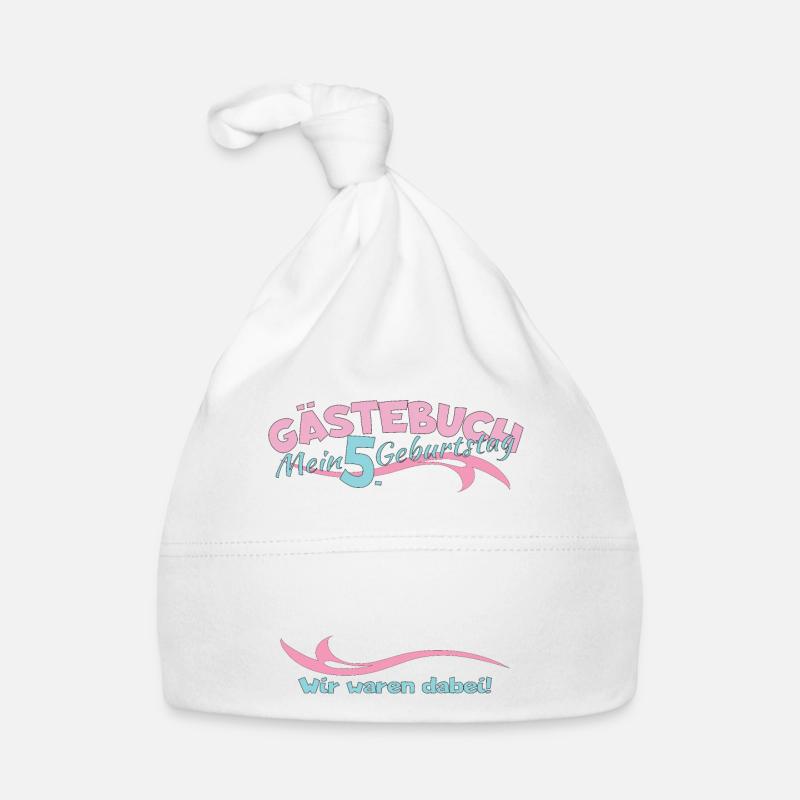 5. Geburtstag Mädchen & Junge Gästebuch Baby Bio-Mütze
