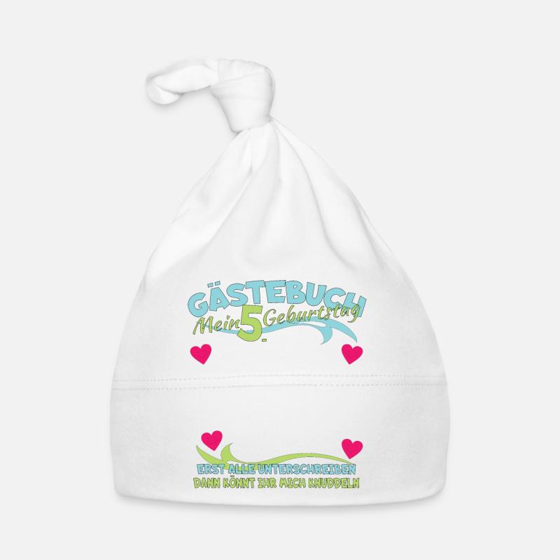 5. Geburtstag Mädchen & Junge Gästebuch Baby Bio-Mütze
