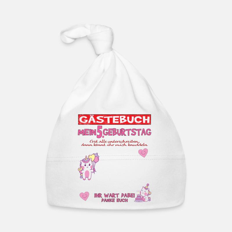 5. Geburtstag Mädchen & Junge Gästebuch Baby Bio-Mütze