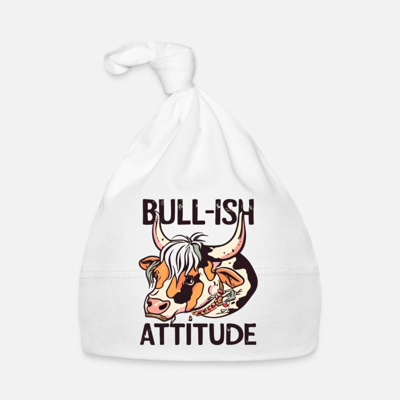 Cow Cows Agriculture Bull-ish Attitude Organic Baby Cap