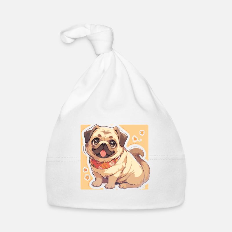 Mops Mops Hund Mops Leben Mops Geschenke - Baby Bio-Mütze - Weiß