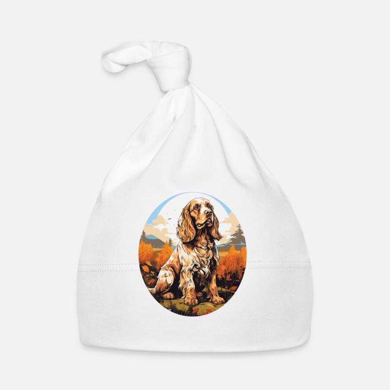 Dog Cocker Spaniel - Organic Baby Cap - white