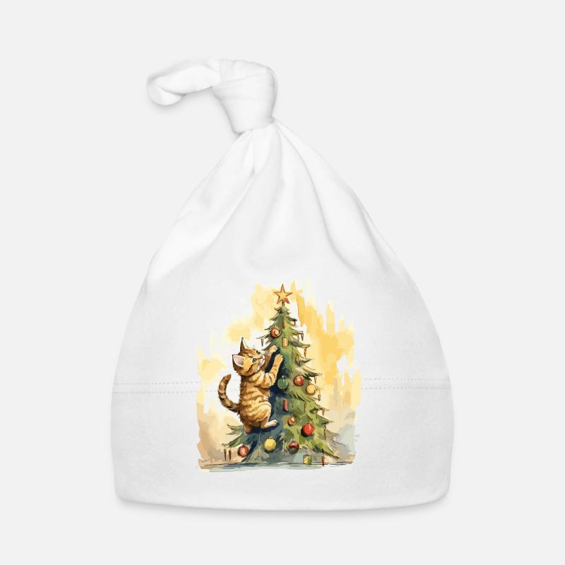 Arbre de Noël chats chat arbre chaton cadeau Bonnet bio Bébé