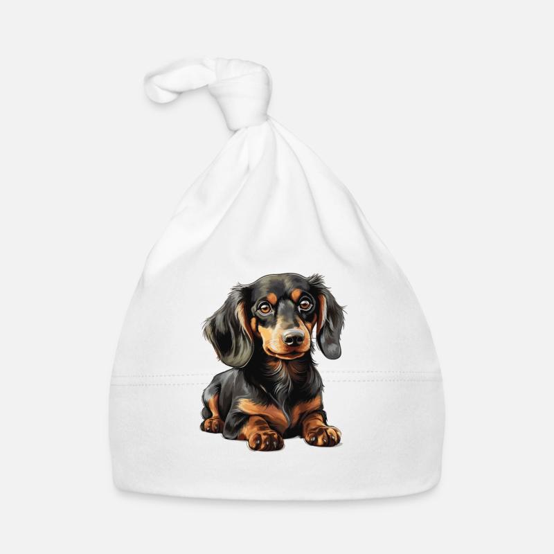 Chien teckel Bonnet bio Bébé