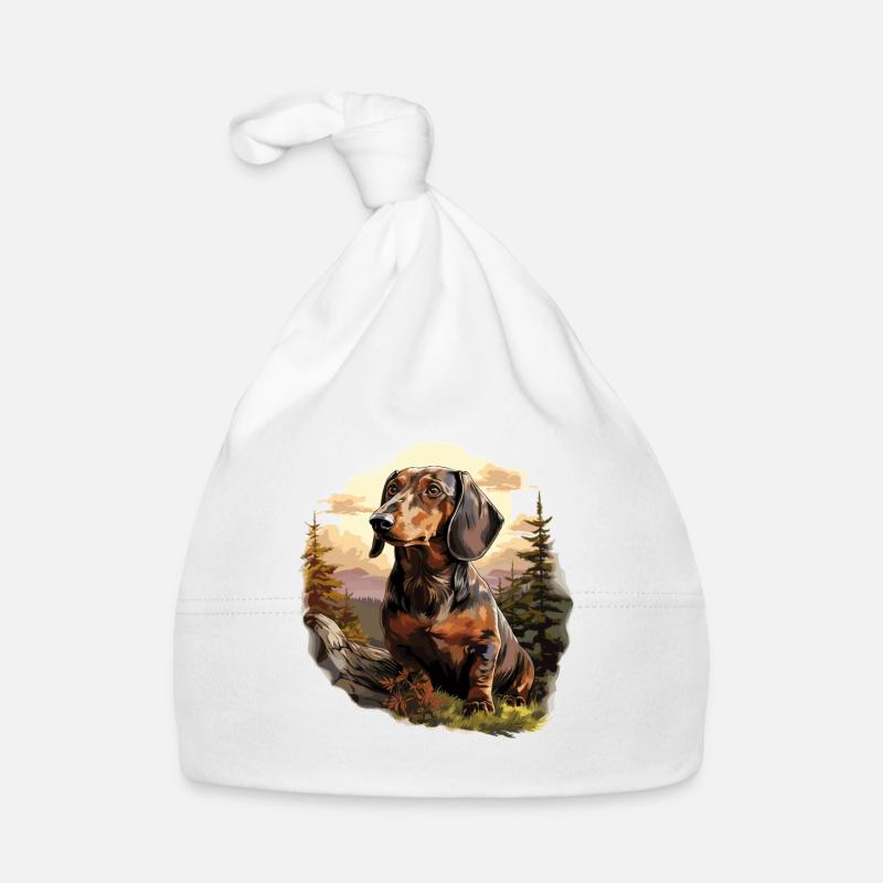 Chien teckel Bonnet bio Bébé
