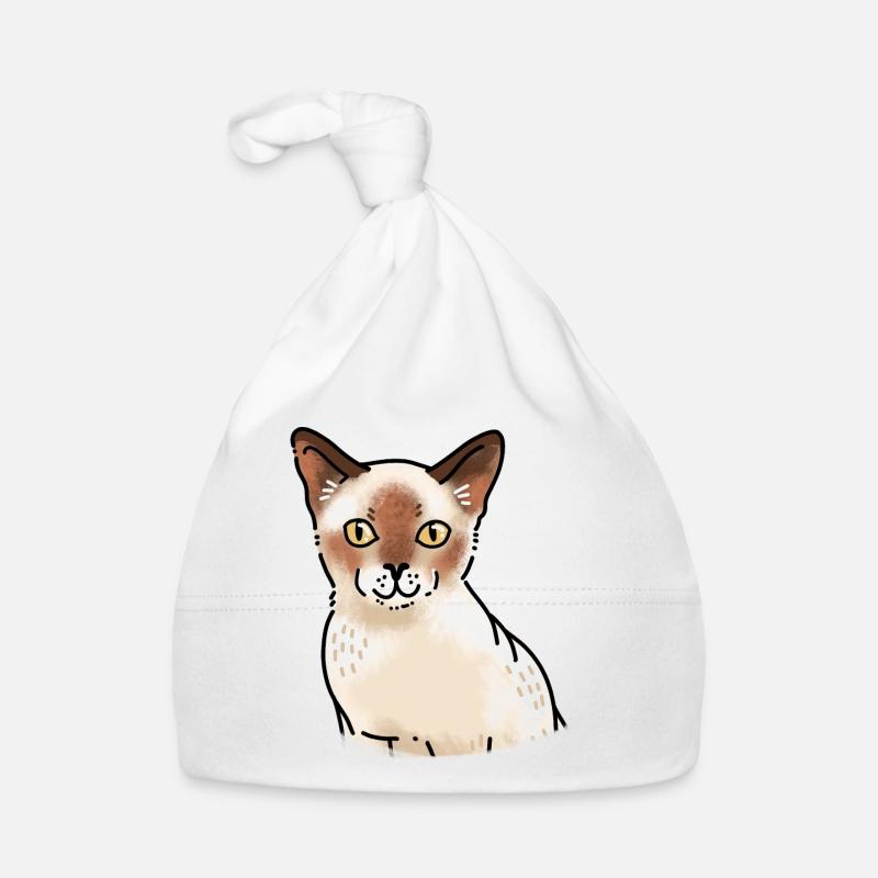 Guérir le visage souriant du chat birman Bonnet bio Bébé