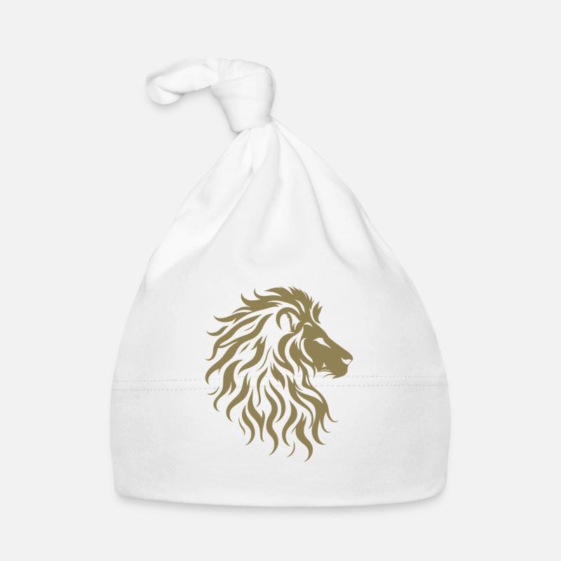 Majestic lion head silhouette Organic Baby Cap
