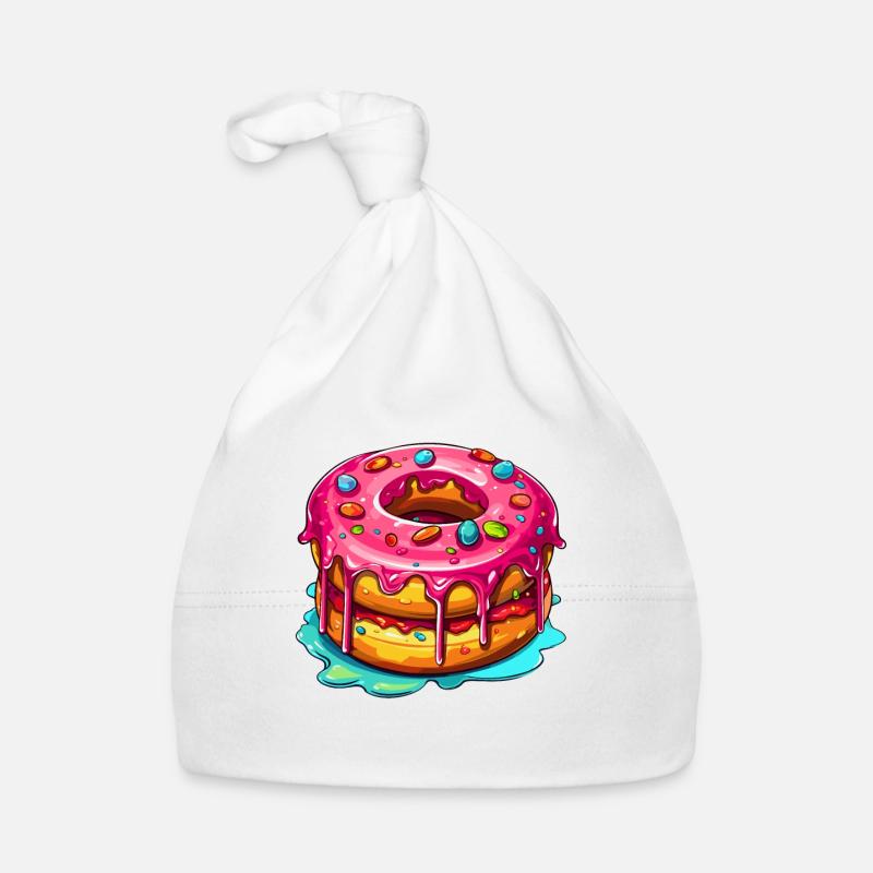 Der glasierte Doppel Donut Baby Bio-Mütze
