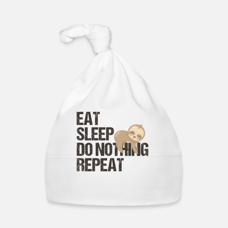 Lazy Bear routine quotidienne anglais humour cadeau Bonnet bio Bébé