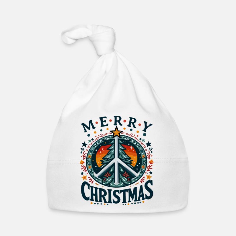 Paix, Arbre De Noël, Joyeux Noël Bonnet bio Bébé