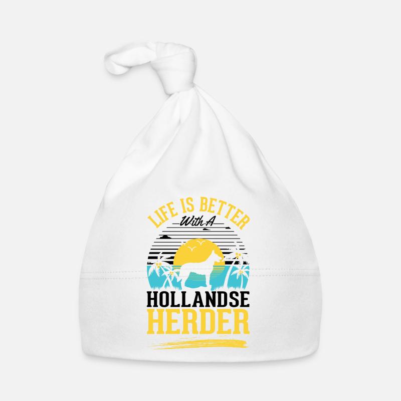 Das Leben ist ist mit einem Hollandse Herder Baby Bio-Mütze