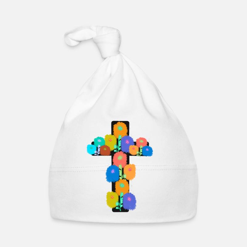 funérailles deuil deuil rédemption jésus sauveur - Bonnet bio Bébé - blanc