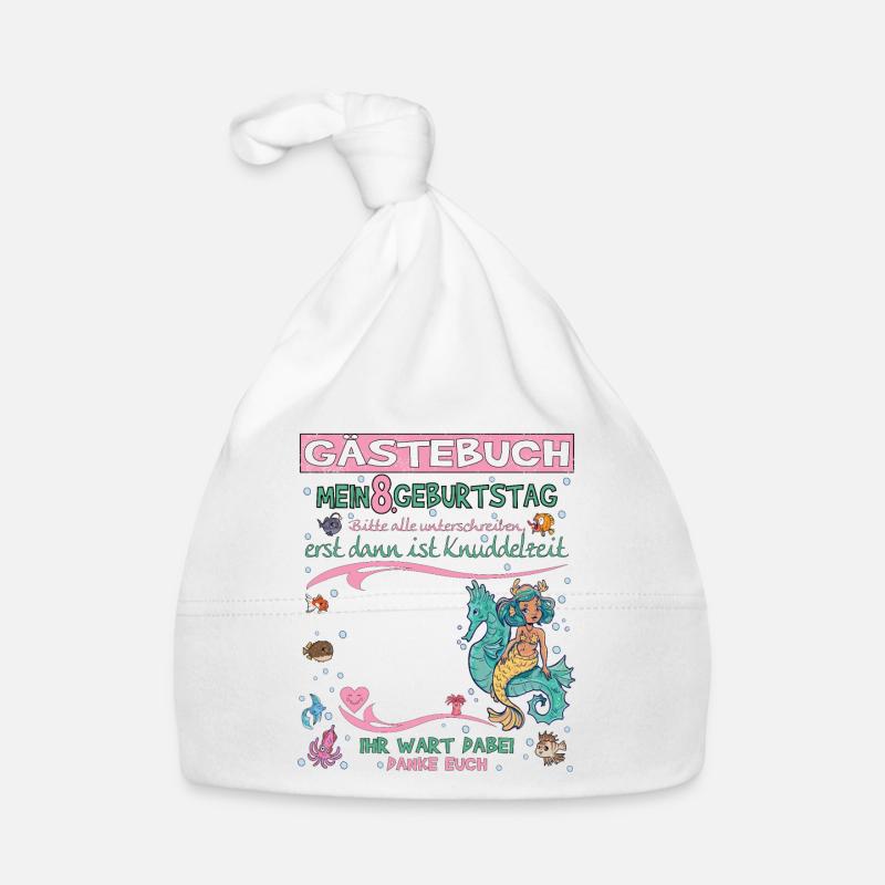 8. Geburtstag Mädchen & Junge Gästebuch Baby Bio-Mütze
