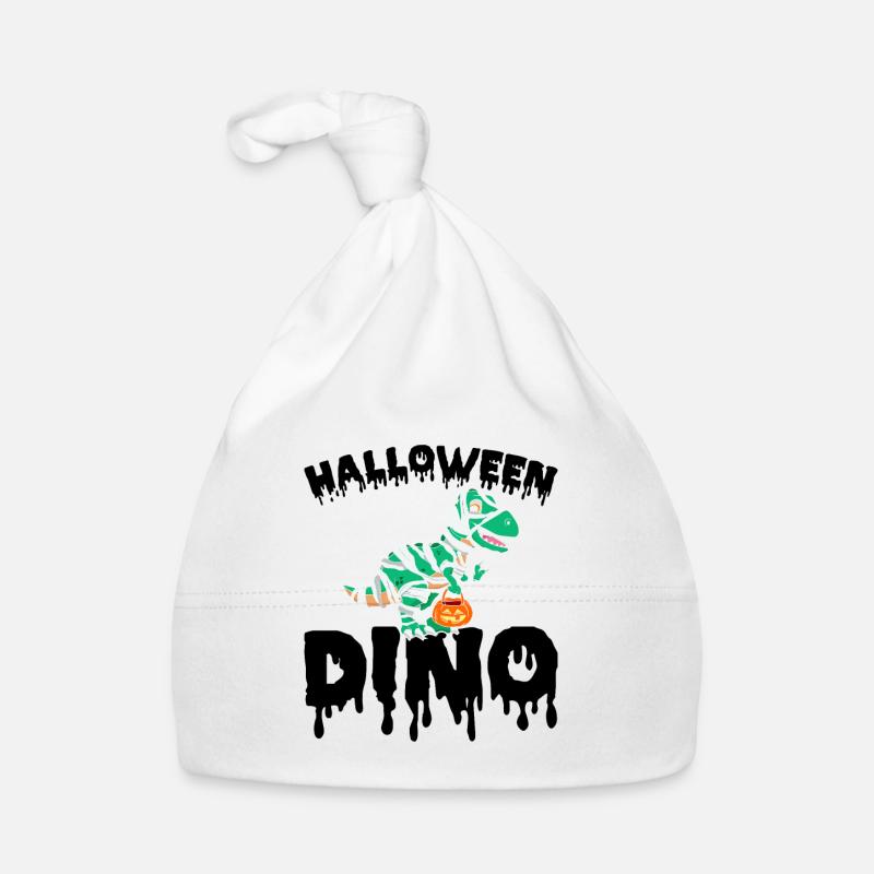 Halloween Dino with Pumpkin Organic Baby Cap