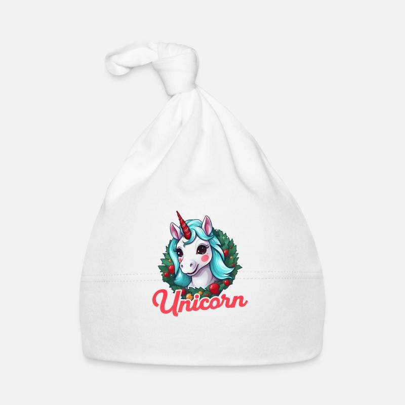 Weihnachten Einhorn Einhorn mit Weihnachtsdeko Baby Bio-Mütze