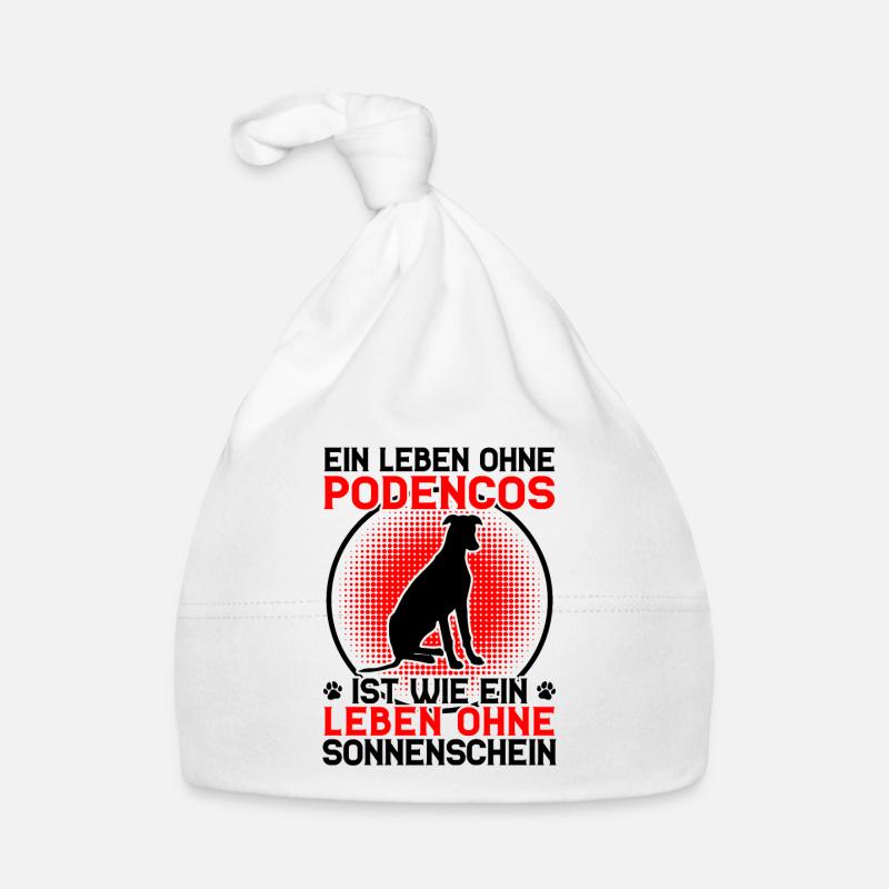 La vie sans Podenco Chien de chasse espagnol - Bonnet bio Bébé - blanc