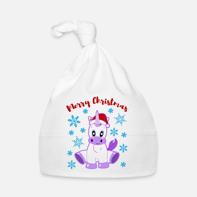 Zauberhaftes Einhornkind Merry Christmas Baby Bio-Mütze
