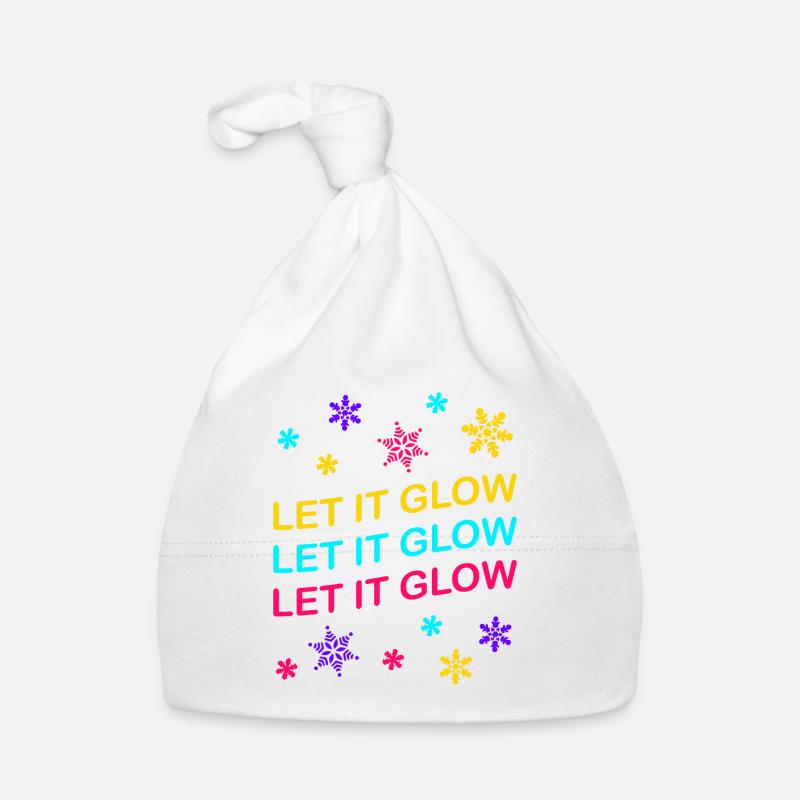 Let it Glow Bunte Schneeflocken Festlich Baby Bio-Mütze