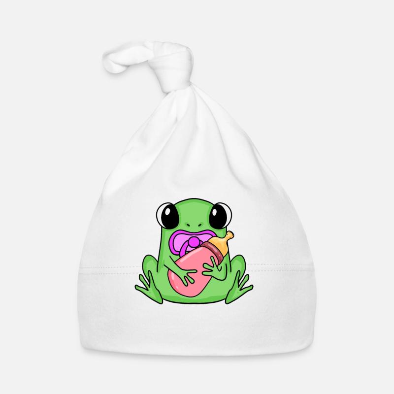 Bébé grenouille - Bonnet bio Bébé - blanc