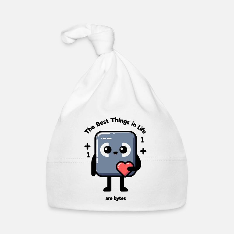 The Best Things in Life Are Bytes Organic Baby Cap