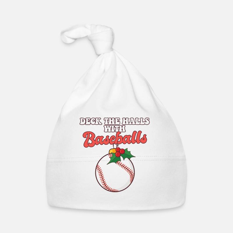 Deck The Halls With Baseball Player Catcher Organic Baby Cap