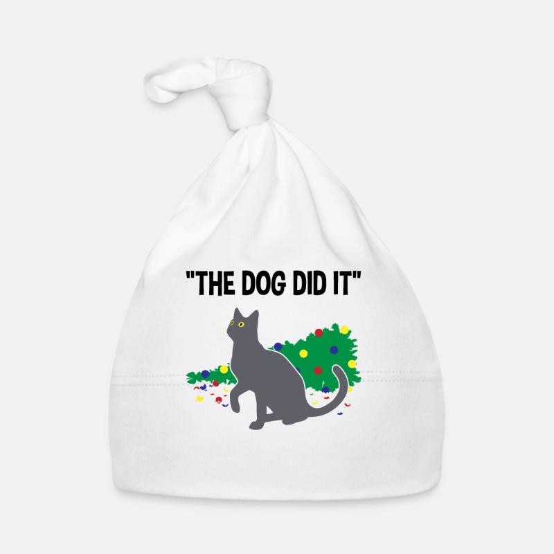 Chat espiègle culpabilité sur cadeau de chien Bonnet bio Bébé
