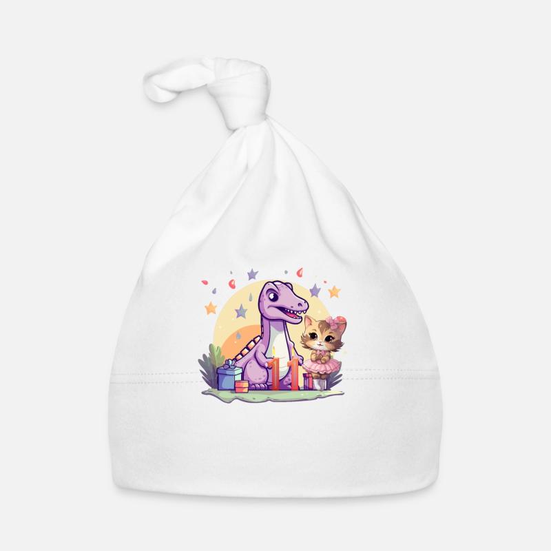 Fille Ballet Dinosaure Chat 11 ans 11 - Bonnet bio Bébé - blanc